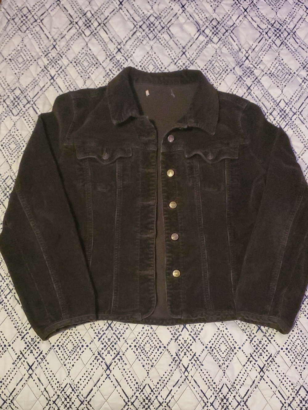 Vintage Black Corduroy Button Jacket